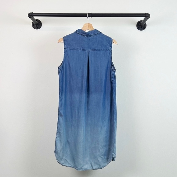NWT BeachLunchLounge Ombre Denim Button Down Mini Dress - Picture 4 of 5